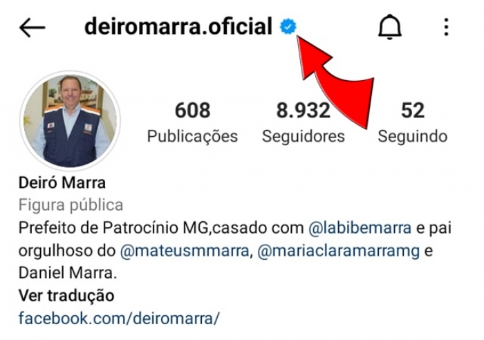 DEIRÓ COM PERFIL VERIFICADO NO INSTAGRAM