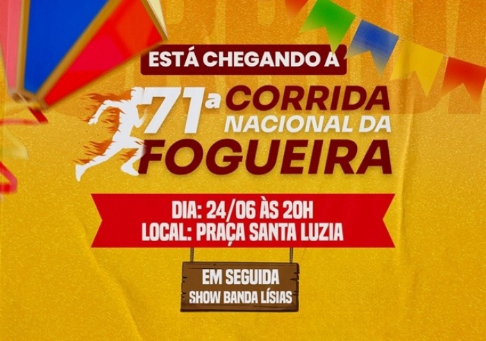 71ª CORRIDA DA FOGUEIRA É NESTE SÁBADO (24) COM ALTO NÍVEL DE COMPETIDORES