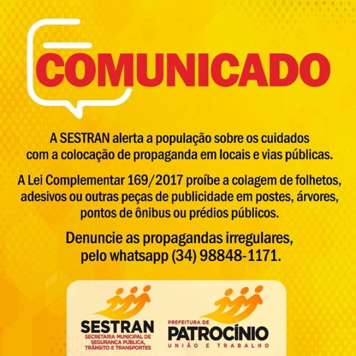 ATENÇÃO! SESTRAN INFORMA