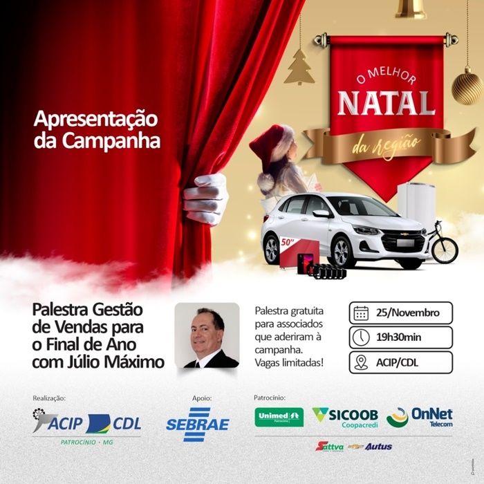 PALESTRA NAS ACIP/CDL ABRE CAMPANHA DE NATAL ‘O MELHOR NATAL DA REGIÃO’