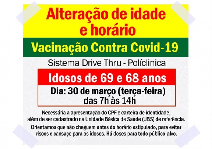 SE VOCÊ JÁ FEZ 69, CHEGOU A SUA VEZ... ATENÇÃO PARA O HORÁRIO!