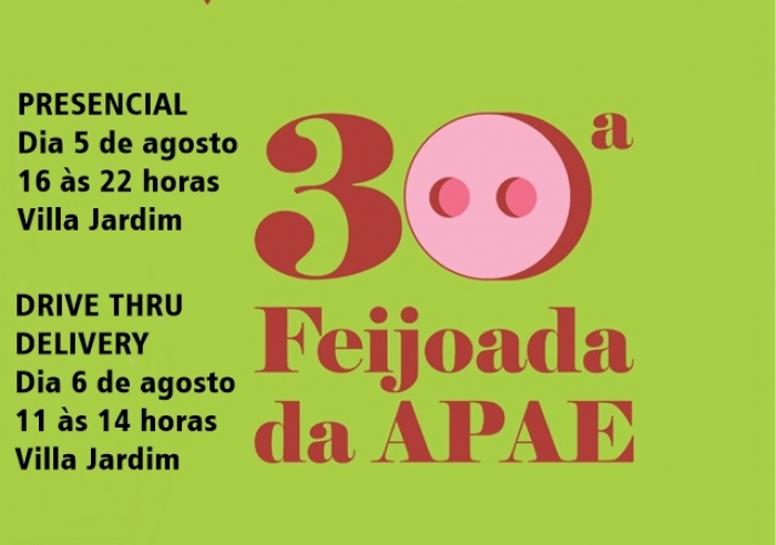 EM FORMATO PRESENCIAL E DELIVERY, FEIJOADA DA APAE ACONTECE DIAS 5 E 6 DE AGOSTO