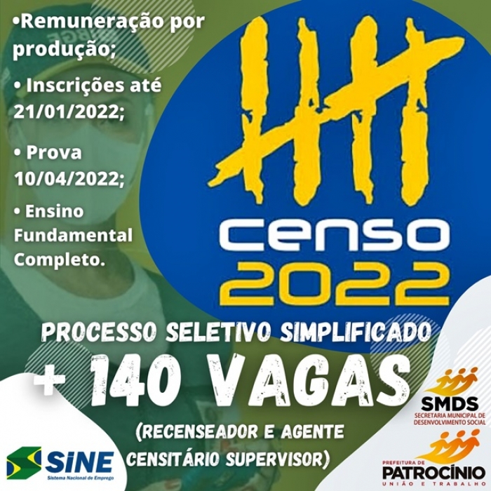 SINE INFORMA | PROCESSO SELETIVO IBGE