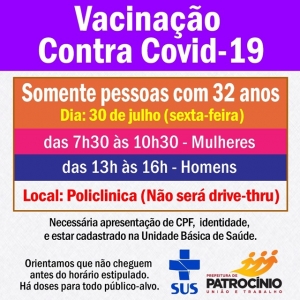 ENFIM!!! SEXTA (30) TEM VACINA NO BRAÇO DOS &#039;SOMENTE COM 32 ANOS&#039;